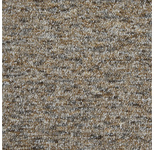 Teppichboden mit Schlingenpol und gesprenkeltem Muster in Beige, Braun und Grau.