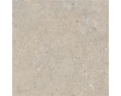 Beige Fliese in Natursteinoptik mit strukturierter Oberfläche.