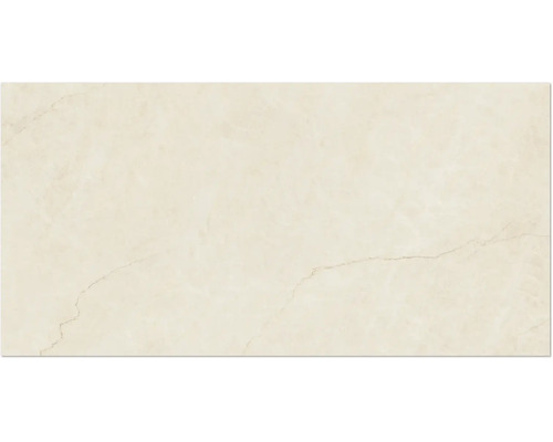 Feinsteinzeugfliese in Marmoroptik Beige mit dezenter Maserung.