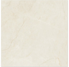 Feinsteinzeugfliese in Marmoroptik Creme mit feiner Maserung.