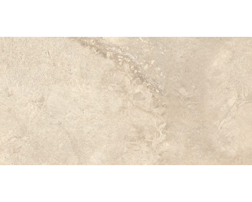 Feinsteinzeugfliese mit Natursteinoptik und feiner Maserung in Beige.