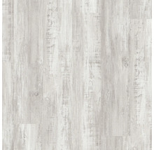 Laminatboden in heller Holzoptik mit rustikaler Maserung und strukturierter Oberfläche.