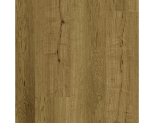 Laminatboden in Eichenoptik mit ausgeprägter Holzmaserung, Astlöchern und Rissen.