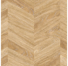 Bodenbelag in Holzoptik mit Chevron-Muster und Eichenstruktur
