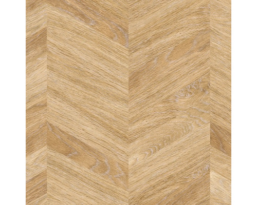 Bodenbelag in Holzoptik mit Chevron-Muster und Eichenstruktur
