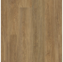 Laminatboden in Eichenoptik mit sichtbarer Holzmaserung und Astlöchern.