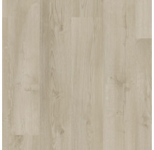 Laminatboden mit heller Holzoptik, natürlicher Maserung und Astlöchern.