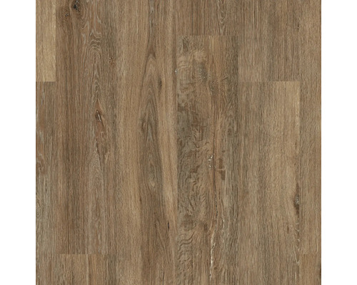 Laminatboden mit Eichenoptik, natürlicher Holzstruktur und sichtbaren Astlöchern.