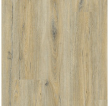 Laminatboden in heller Holzoptik mit natürlicher Maserung und Astlöchern.