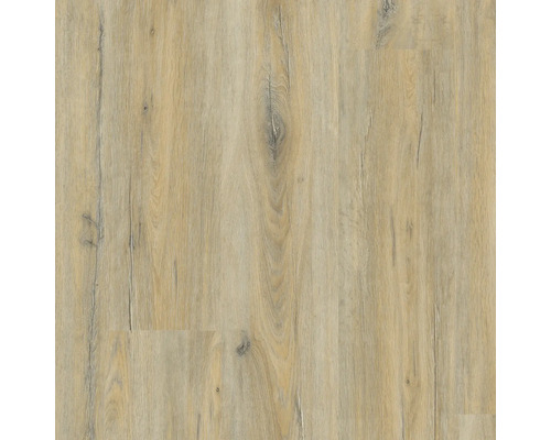 Laminatboden in heller Holzoptik mit natürlicher Maserung und Astlöchern.
