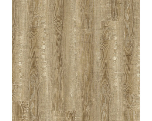 Laminatboden mit Holzoptik, rustikaler Maserung und Astlöchern.