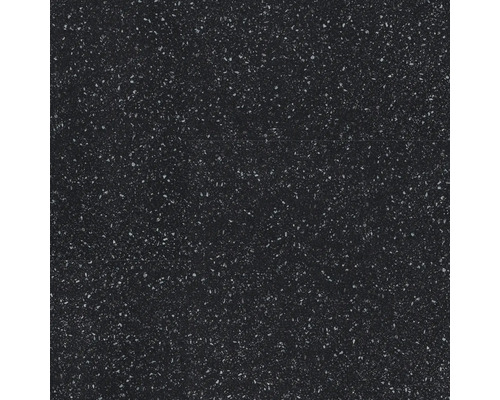 Dunkle Bodenfliese in Terrazzo-Optik mit feinen hellen Einschlüssen.