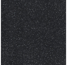 Dunkle Bodenfliese in Terrazzo-Optik mit feinen hellen Einschlüssen.
