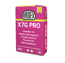 Ardex X7G PRO Flexkleber S1, 25 Kilogramm, frostbeständig, wasserfest und emissionsarm für Fliesen und Naturstein.