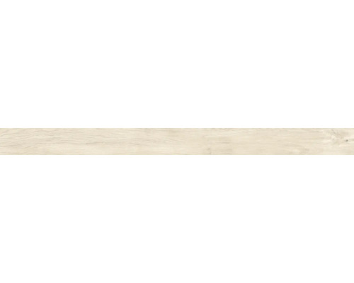 Fliese in Holzoptik mit feiner Maserung.