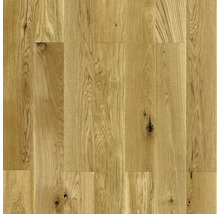 Parkettboden aus Holz mit natürlicher Maserung und Astlöchern.