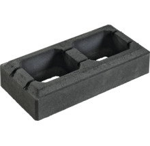 Schalungsstein aus Beton mit zwei Kammern für den Mauerbau.