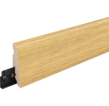 Sockelleiste mit Holzoptik und Befestigungsclip