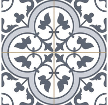 Bodenfliese oder Wandfliese in Zementoptik mit ornamentalem Muster im mediterranen Stil.