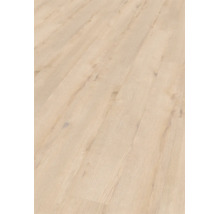 Heller Eichenlaminatboden mit natürlicher Holzmaserung in Dielenoptik