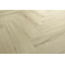 Laminatboden mit Fischgrätmuster und Holzoptik