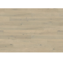 Holzboden in Eichenoptik mit astiger Struktur und horizontaler Verlegung als Bodenbelag.