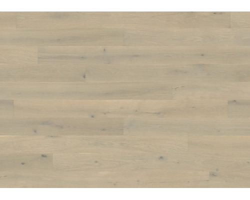 Holzboden in Eichenoptik mit astiger Struktur und horizontaler Verlegung als Bodenbelag.