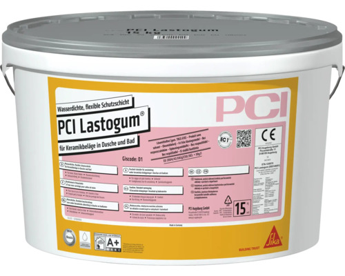 PCI Lastogum Abdichtung für Dusche und Bad, 15 Kilogramm Eimer, wasserdichte und flexible Schutzschicht für keramische Beläge.