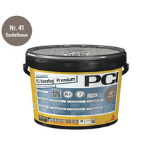 PCI Nanofug Premium Flexfugenmörtel in Dunkelbraun, 41, im Eimer für Fliesen und Naturstein.