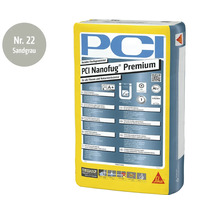 PCI Nanofug Premium Flexfugenmörtel in Sandgrau für Fliesen und Natursteine im 15 Kilogramm Beutel mit Sika Logo