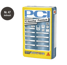 PCI Nanofug Premium Flexfugenmörtel für Fliesen und Natursteine in Anthrazit, 15 Kilogramm Sack.