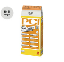 PCI FT Fugengrau Fugenmörtel für Steingut und Steinzeugbeläge in hellgrau fünf Kilogramm