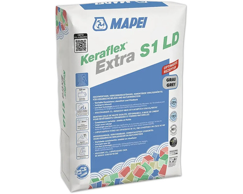 Mapei Keraflex Extra S1 LD Fliesenkleber Sack, zementärer, verformungsfähiger Verlegemörtel für keramische Beläge und Naturwerkstein.