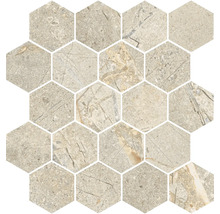 Steinoptik Mosaikfliesen in Hexagonform mit abwechslungsreicher Oberflächenstruktur für Wand und Boden