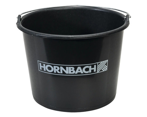 Kunststoffeimer mit Metallbügel und Hornbach Logo