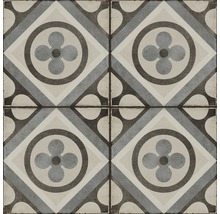 Muster aus vier Keramikfliesen mit Blumendesign