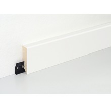 Sockelleiste aus Holz mit Befestigungsclip an einer Wand