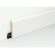 Sockelleiste aus Holz mit Befestigungsclip an der Wand