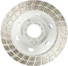 Bosch Logo. Betonschleiftopf mit einem Durchmesser von 105 Millimeter.