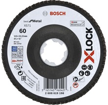 Bosch X-Lock Fächerscheibe für Metall, 115 Millimeter, Körnung 60