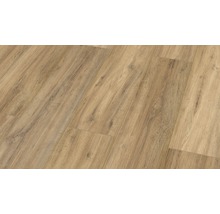 Nahaufnahme von Laminatboden in Holzoptik