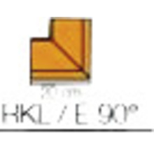 Illustration einer Holzverbindung mit einem Winkel von 90 Grad und einer Länge von 20 cm.