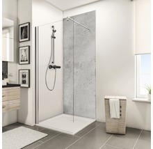 Modernes Badezimmer mit ebenerdiger Dusche, Duscharmatur und Waschbeckenunterschrank