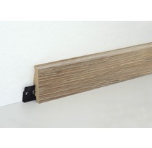 Sockelleiste mit Holzdekor und Befestigungsclip