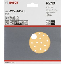 Bosch Schleifpapier P240, Körnung 150 Millimeter, geeignet für Holz und Farbe