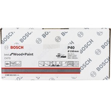 Bosch Schleifpapier P40, 150 mm Durchmesser, geeignet für Holz und Farbe, Verpackung