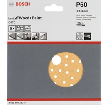 Bosch Schleifpapier P60, 150 mm Durchmesser, geeignet für Holz und Farbe