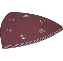 Dreieckschleifpapier mit Löchern im Stapel