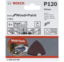 Bosch Schleifblatt Set P120 für Multitool, geeignet für Holz und Farbe