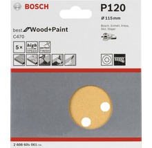 Bosch Schleifpapier P120, Durchmesser 115 mm, geeignet für Holz und Farbe